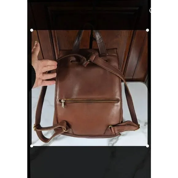 Coach 90s British Tan Leather Rucksack Backpack 9943. - Picture 5 of 12